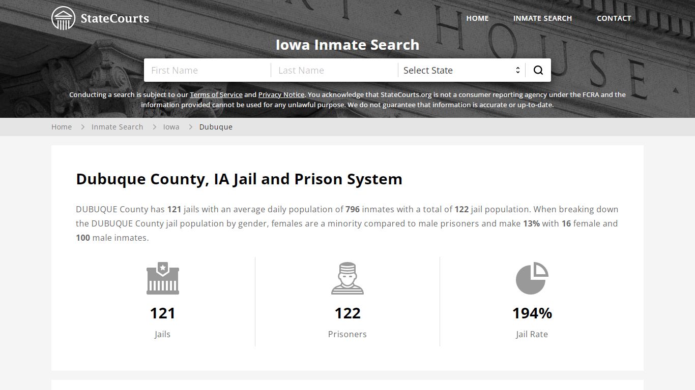 Dubuque County, IA Inmate Search - StateCourts