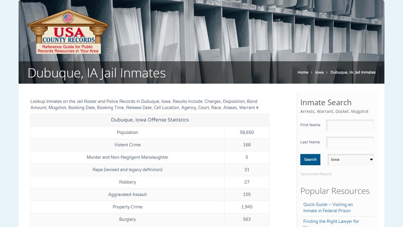 Dubuque, IA Jail Inmates | Name Search